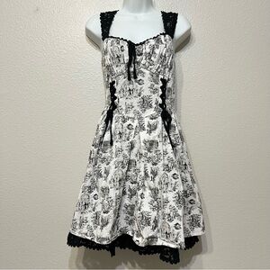 Pride Prejudice Zombies Womens Hot Topic Corset Lace Up Mini Dress Goth XL